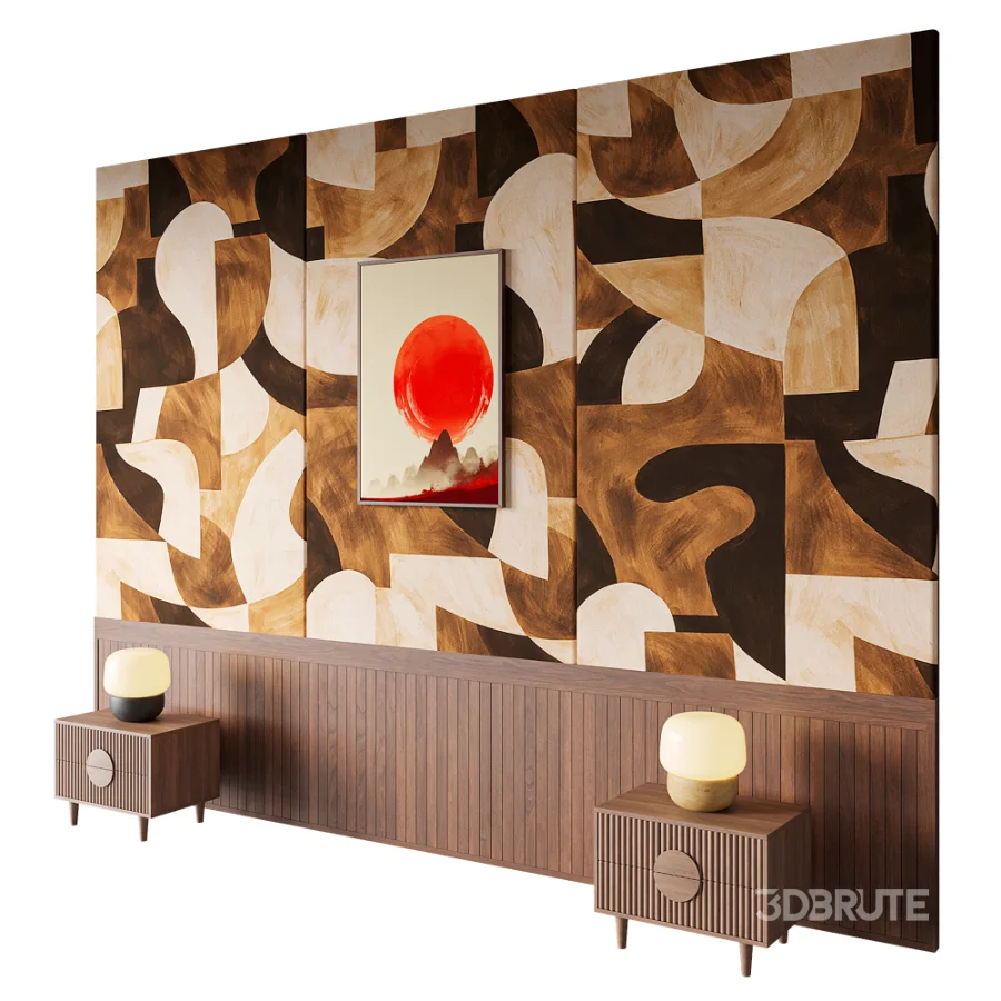 Mid-Century Organic Abstract Wall Mural Image 6