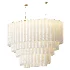 Large Chandelier Murano Glass 120 White Cylinders 70s - Thumbnail 1