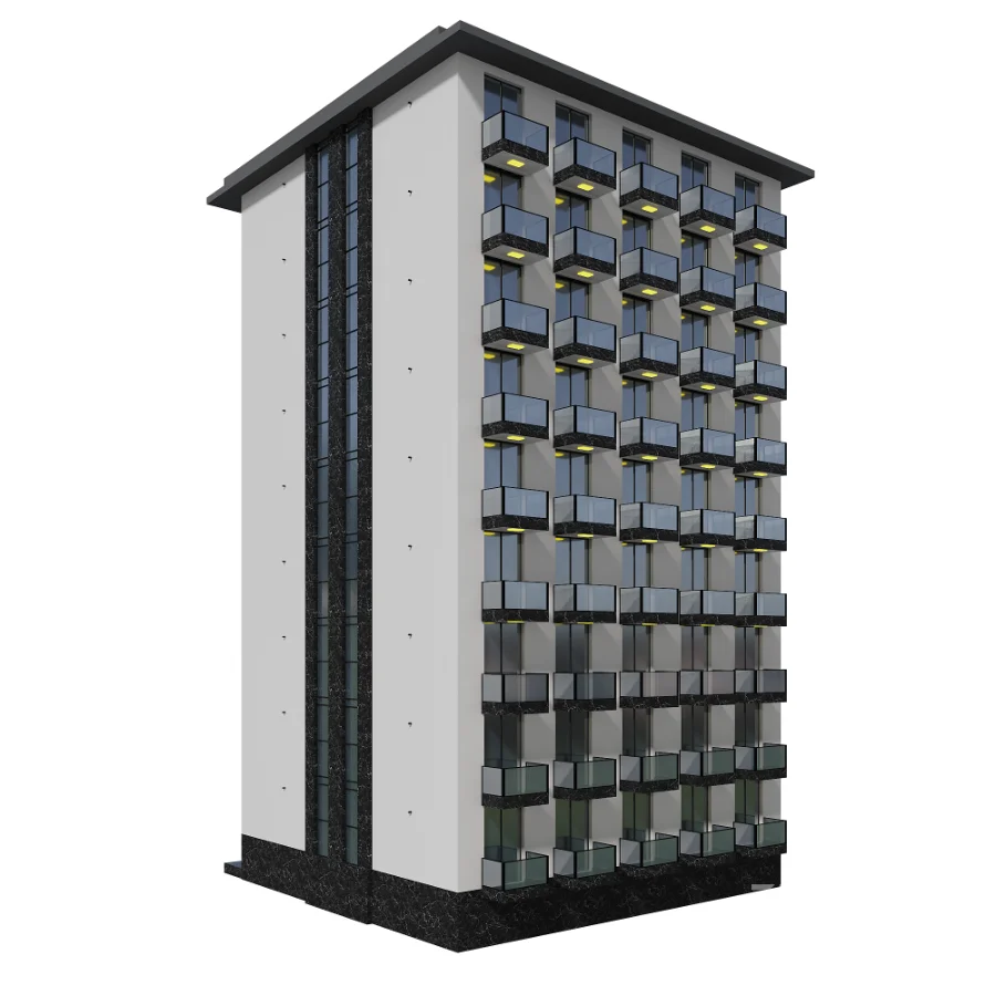 Modern Residential Building Model Image 5
