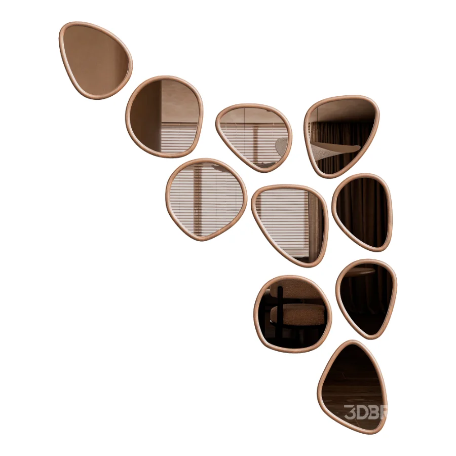 Organic Shapes Mirror Set Image 1
