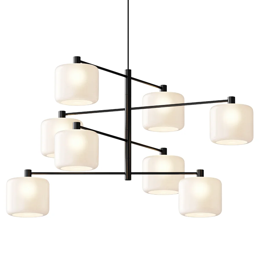 Crate & Barrel Colombe Burnished Brass and Glass Chandelier Image 2