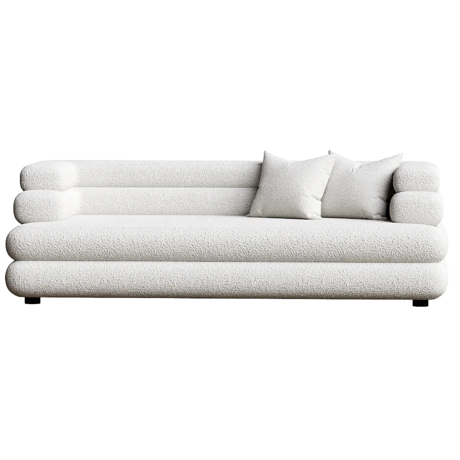 White Fabric Sofa Malaga Image 1