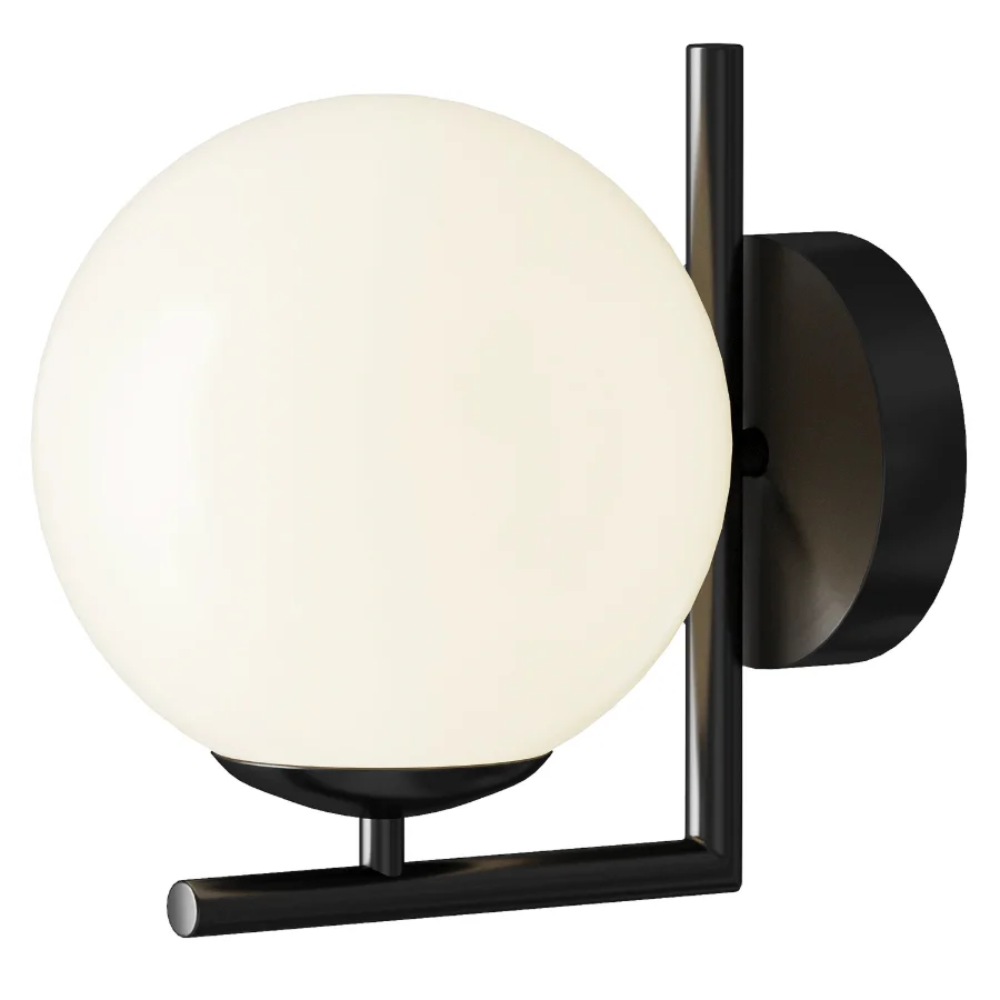 Indoor Ball LED Wall Light Gold Glass Image 2