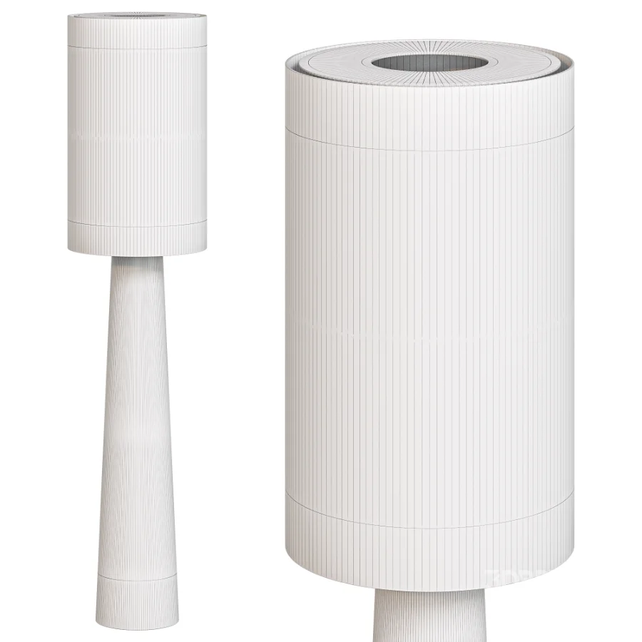 Black And White Stripe Floor Lamp Image 1