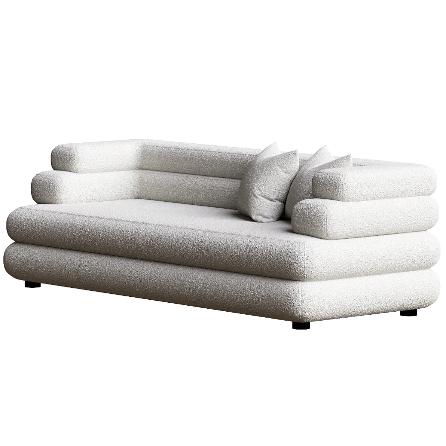 White Fabric Sofa Malaga Image 3
