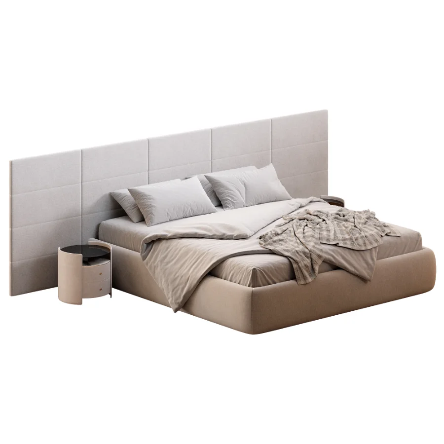 Rectangle bed with wide headboard Image 4