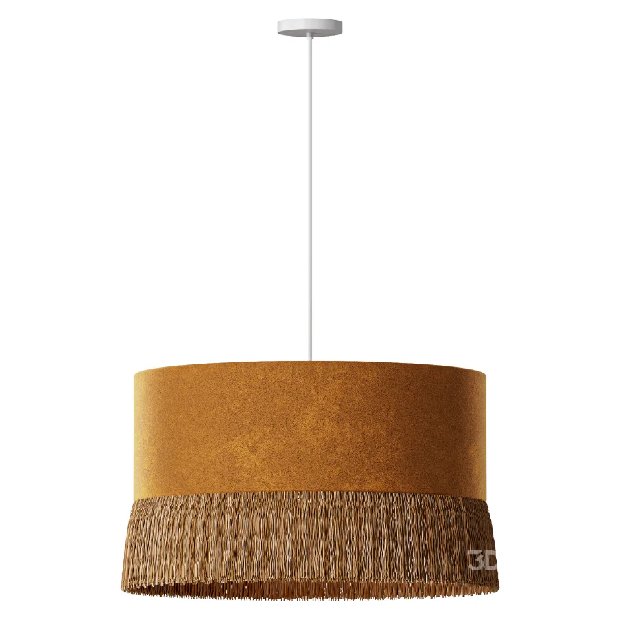 Oliver Bonas Yellow Velvet and Tassel Light Shade Image 2
