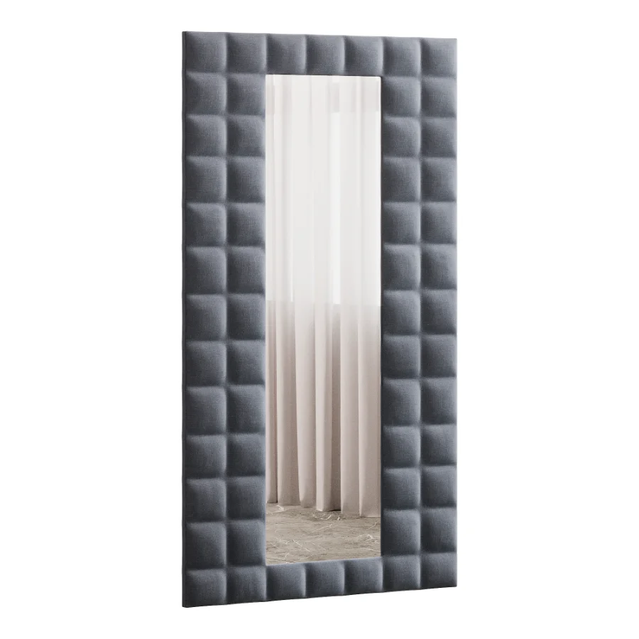 Modern Fabric Upholstered Full Length Floor Mirror 14 Image 7