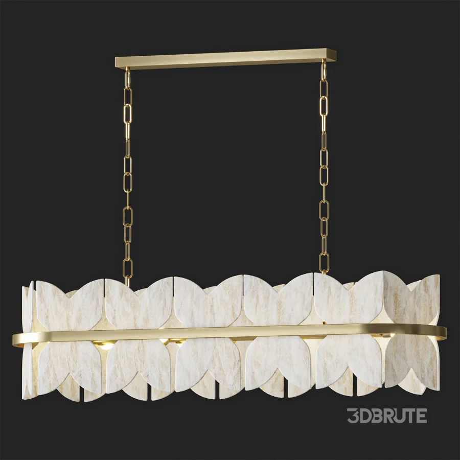 Alabaster Petal Tier Chandelier Rectangle Image 1