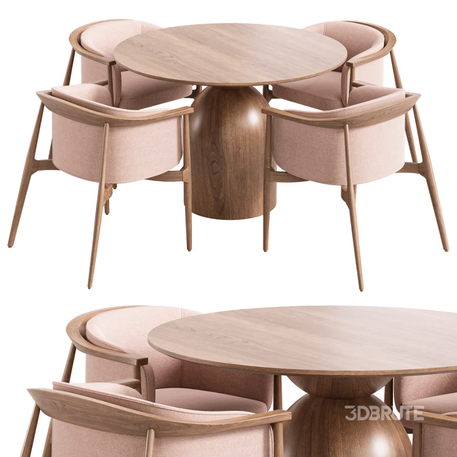 Arya K Chair and Sigrid Round Dining Table Image 1