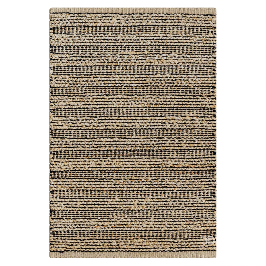 Simba Black Handwoven Jute Rug Image 2