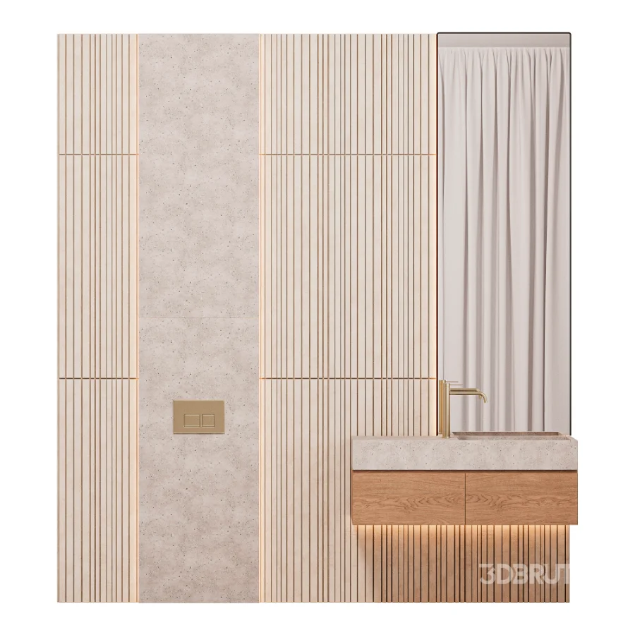 Concrete Bathroom Furniture Set 08 Image 2