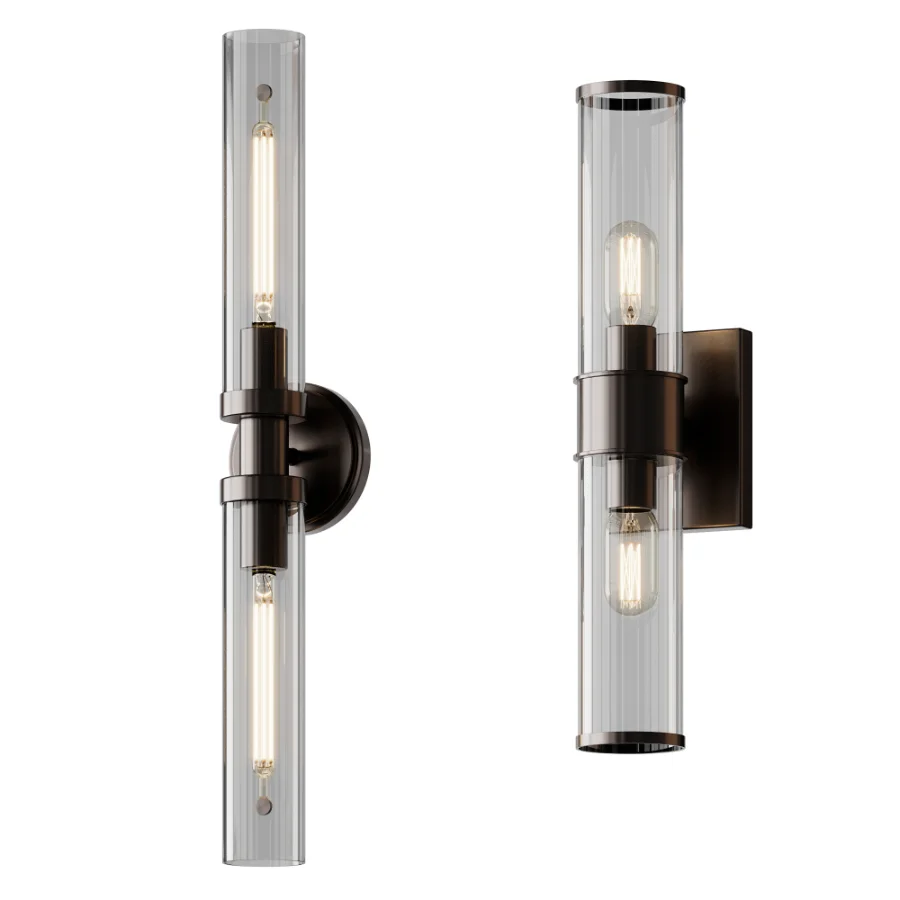 Simple Glass Cylinder Sconce And Daphne Vanity Light Image 10