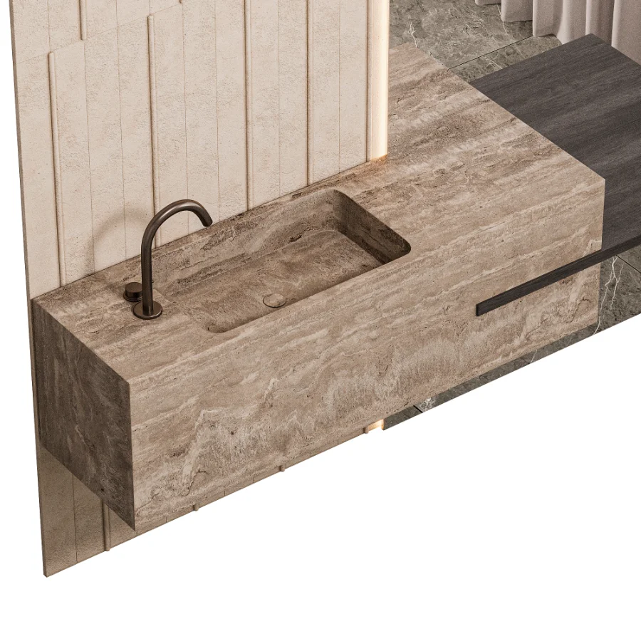 Travertine Bathroom Furniture Set 06 Image 3
