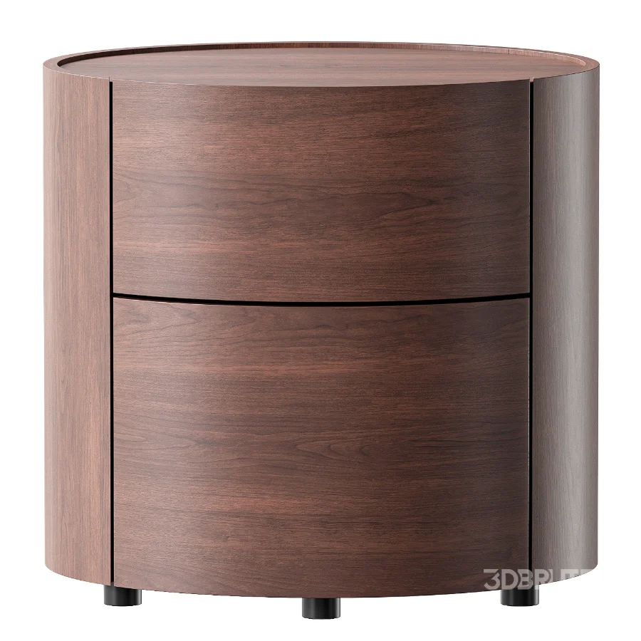 Japandi Side Table with Drawers Image 1