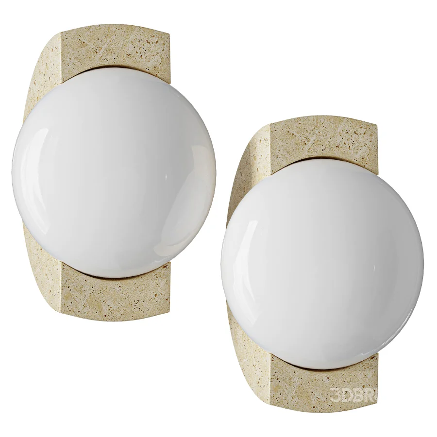 Neptune Travertine Wall Sconce Image 1