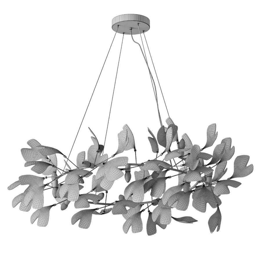Natha Ceramic Ginkgo Round Chandelier Image 3