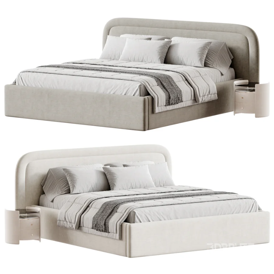 Rounded Panels Bed Image 1