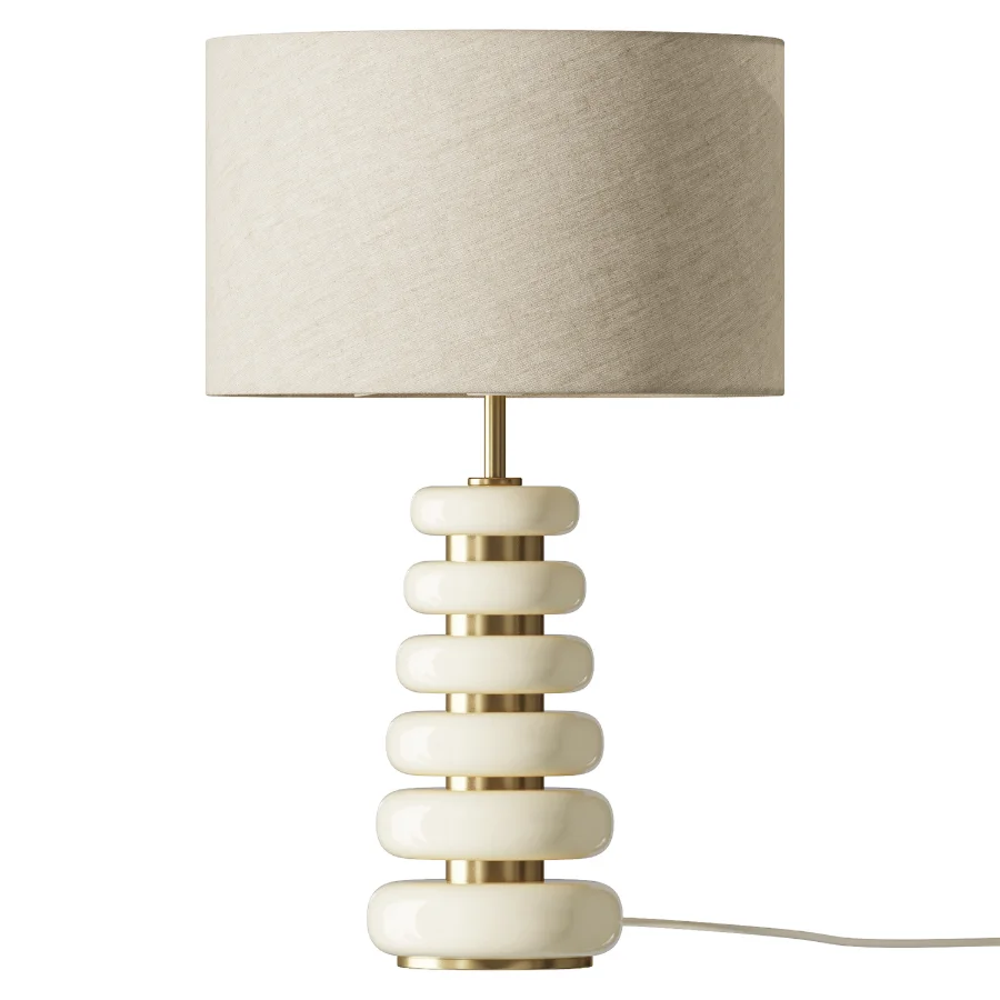 Ivory Treviso Marble Table Lamp Image 1