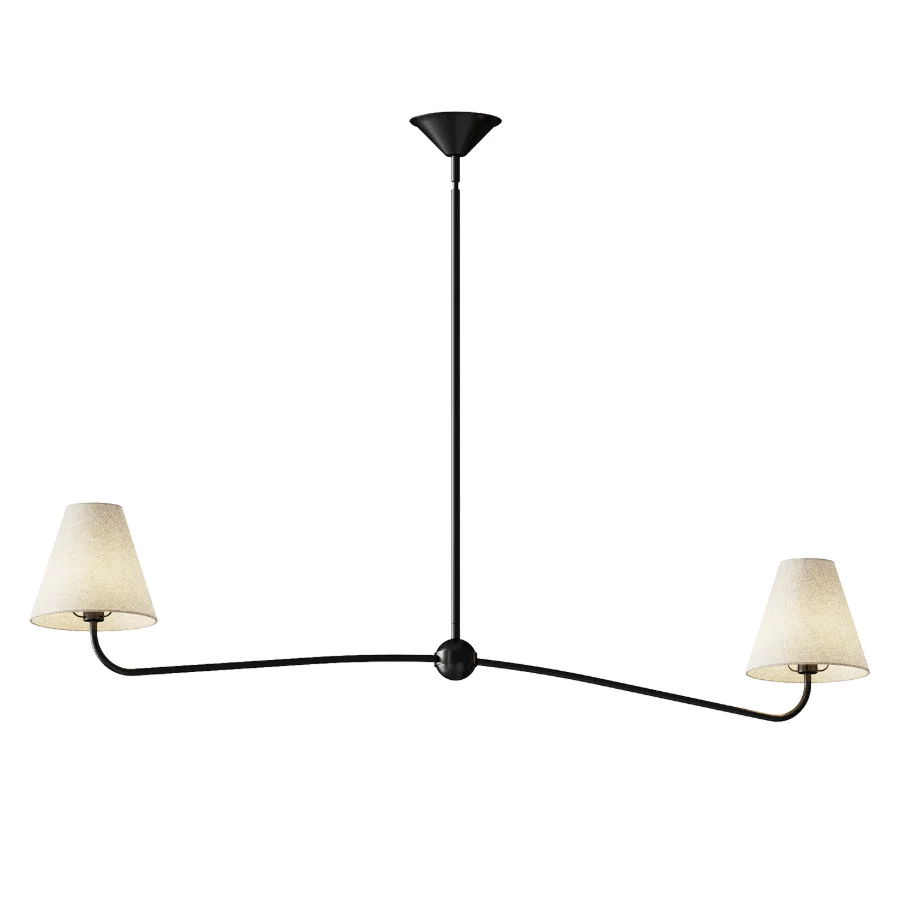 West Elm Simone Linear 2 Light Chandelier Image 3