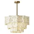 Woven Ivory String 3 Tier Round Lantern Chandelier - Thumbnail 1