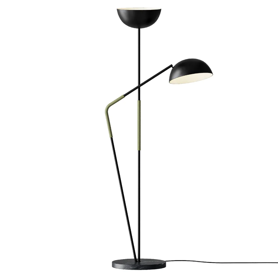 CB2 Pavo Black Marble Double Floor Lamp Image 2