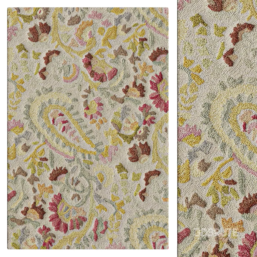 Ines Multi Hand Micro Hooked Wool Rug Image 1