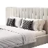 Walvia Gray Velvet Luxury Wide Headboard Bed - Thumbnail 1