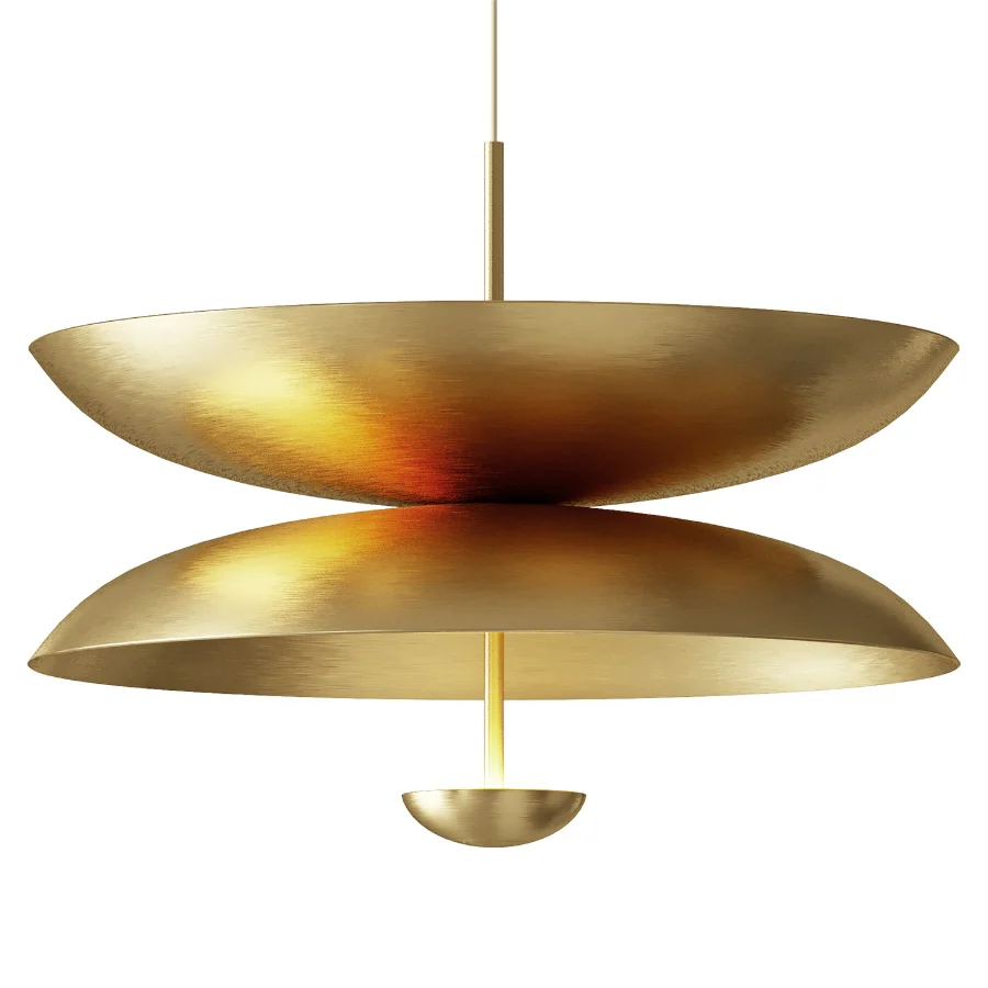 Cosmic Pendant Duo Sol 70 Handmade Satin Brass Image 1