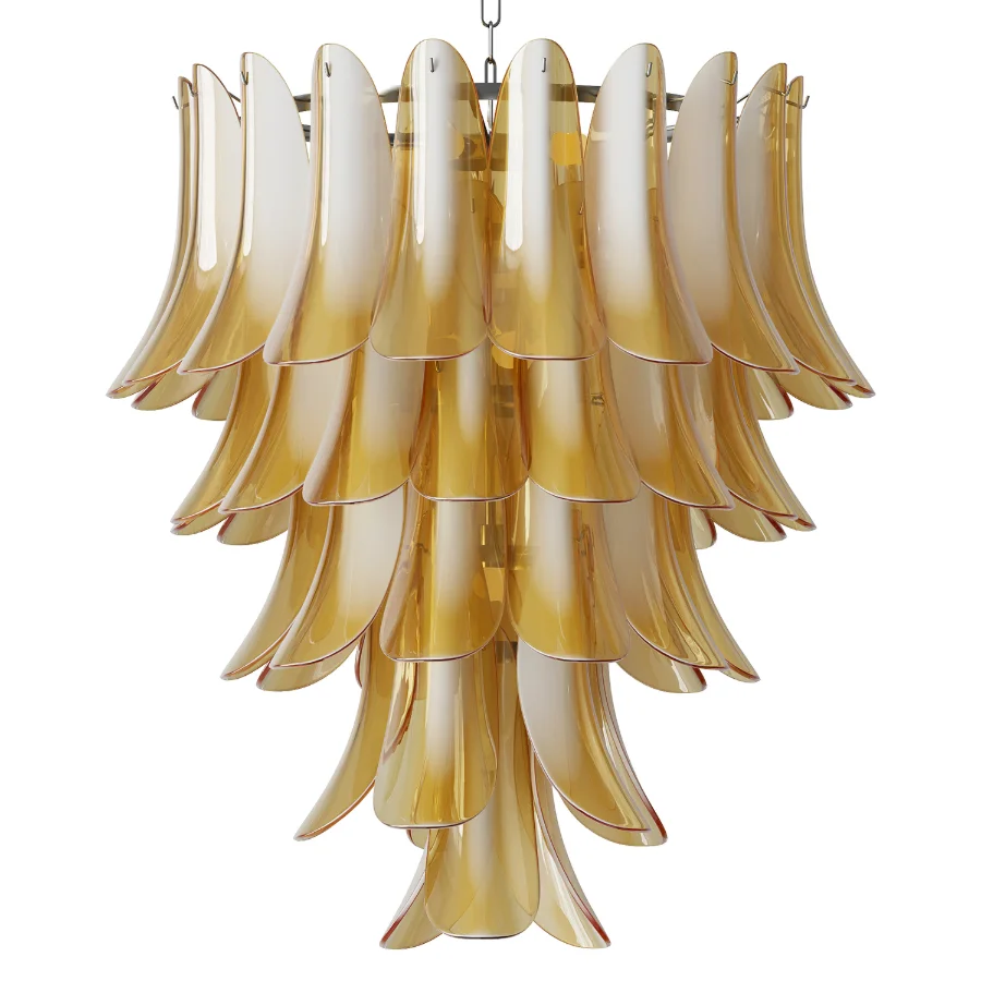 Murano Glass Leaf Chandelier Image 1