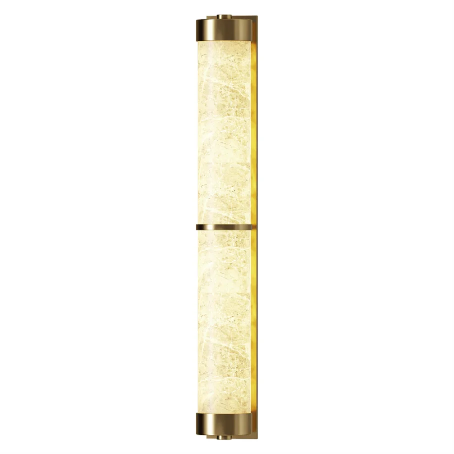Lumes Design Cylindra Alabaster Brass Wall Light Image 2