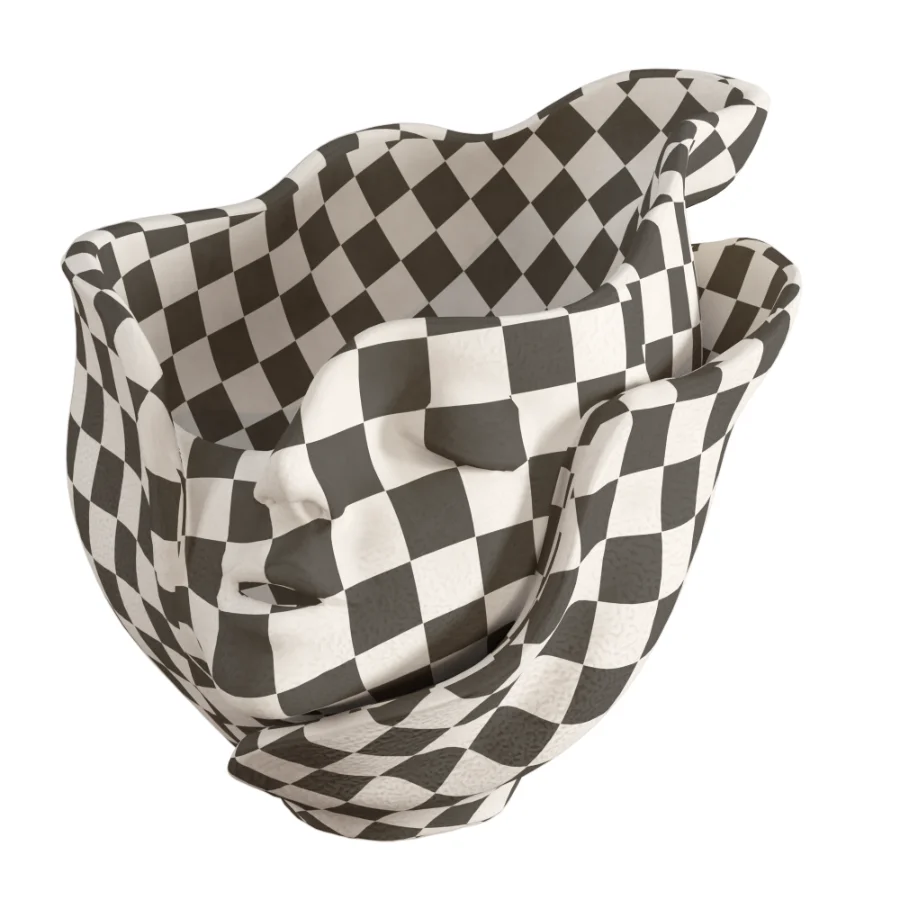 Ceramic Head Face Vase Pampas Grass Image 1