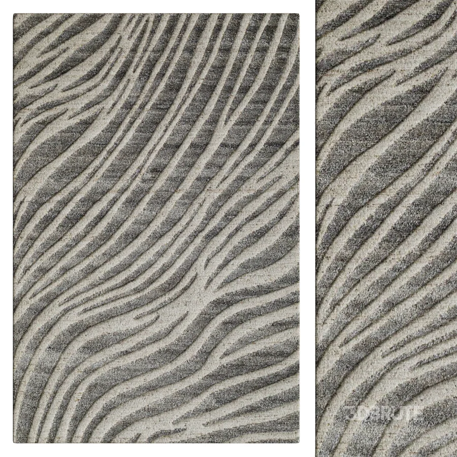 Naturalist Hand Knotted Rug in Gray Image 1