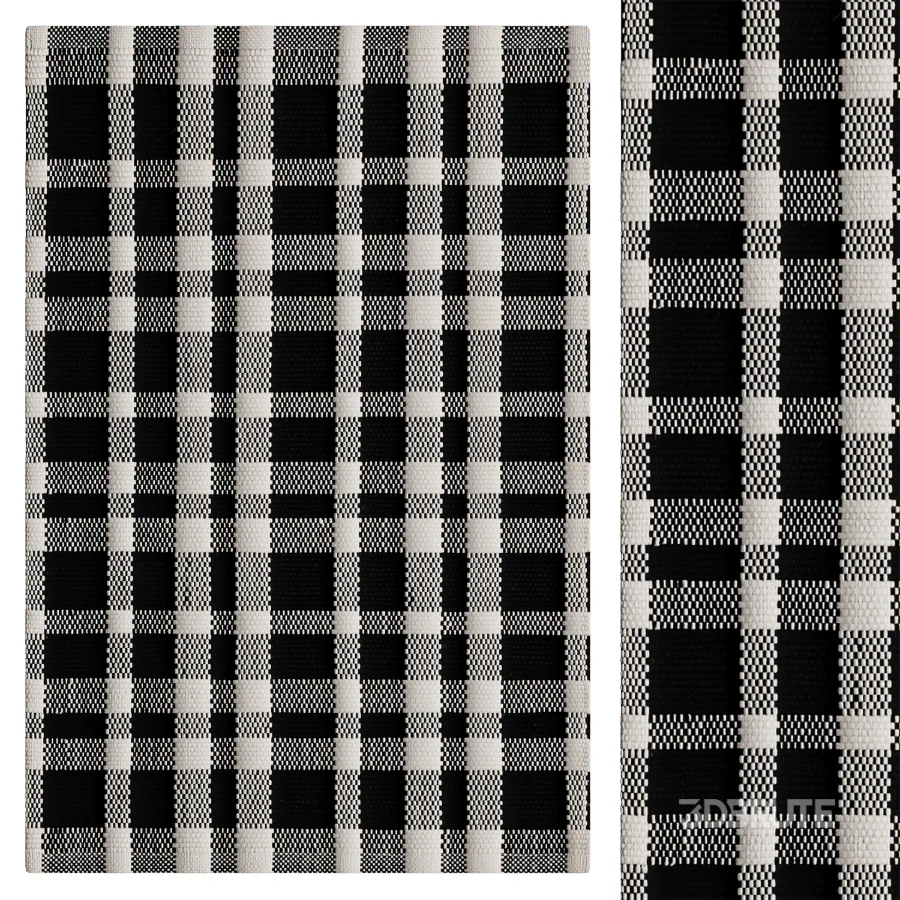 Tattersall Black Handwoven Indoor Outdoor Rug Image 1