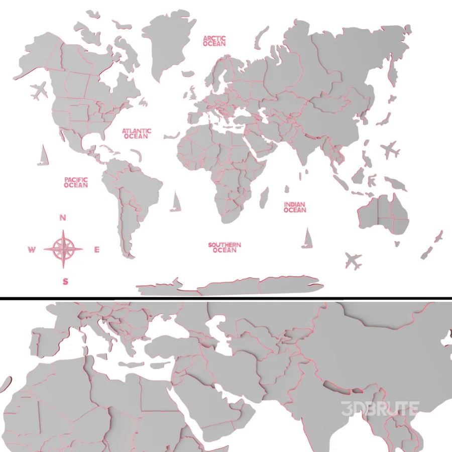 Wooden World Map Wall Decor Image 5