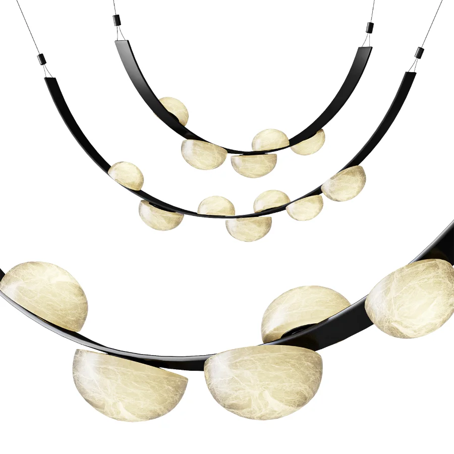 Alex Modern Dew Drops Alabaster Chandelier Image 1