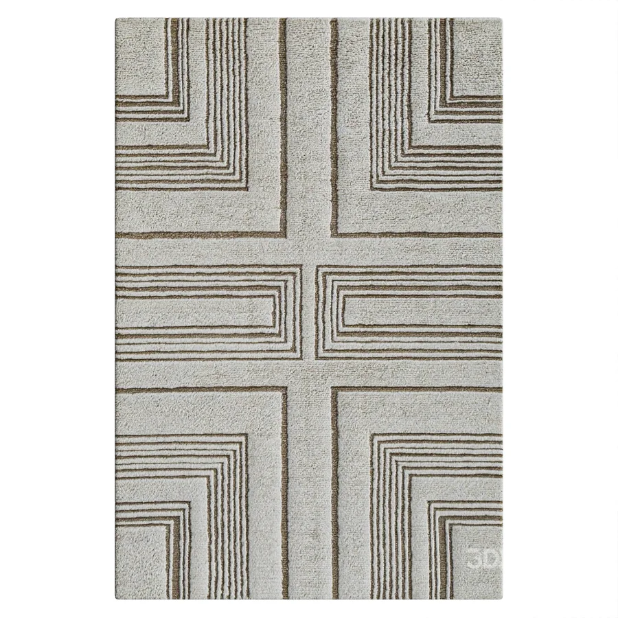 Geometric Hand Tufted Wool Area Rug Image 2