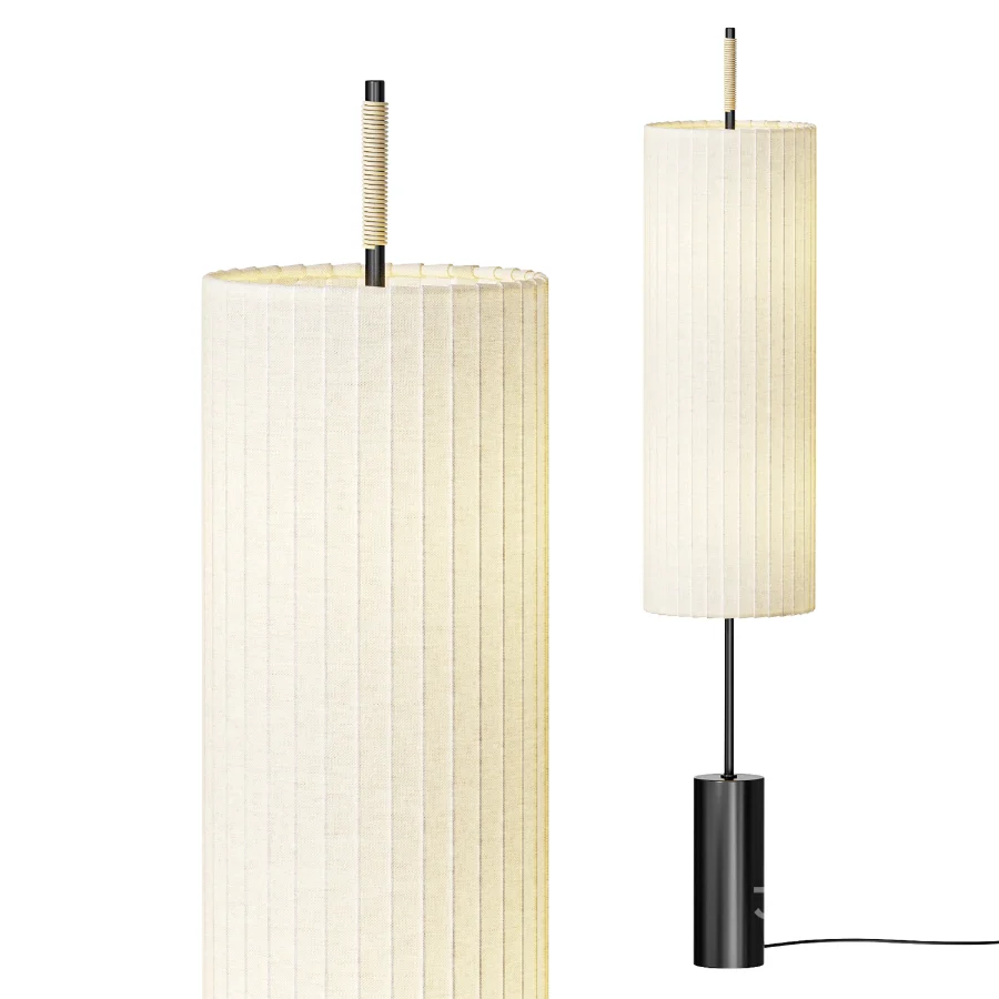 Santa & Cole Dorica Floor Lamp Brown Natural Image 1