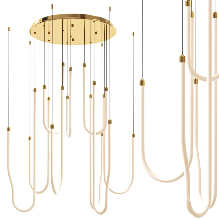 Brass 8 Light LED Pendant Image 5