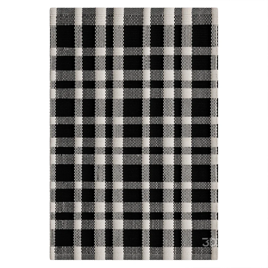 Tattersall Black Handwoven Indoor Outdoor Rug Image 2