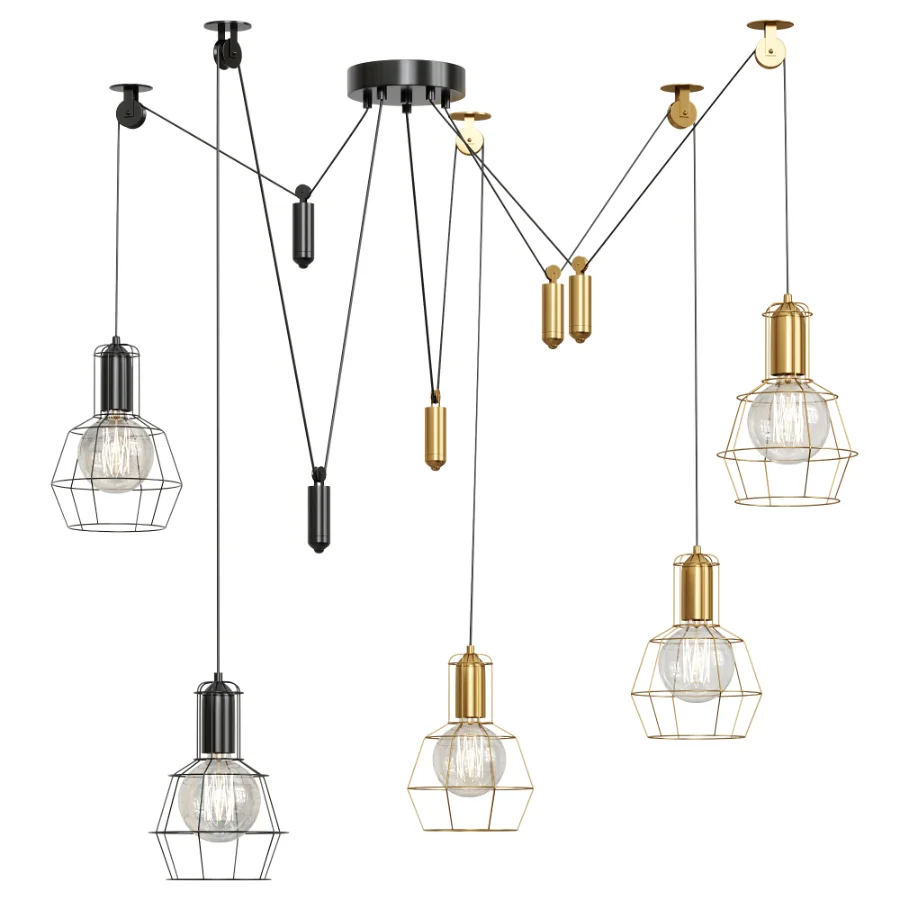Bingham Caged Bulbs Industrial Pendant Light Image 3