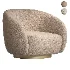 EICHHOLTZ Swivel Armchair BRICE Boucle Cream - Thumbnail 1