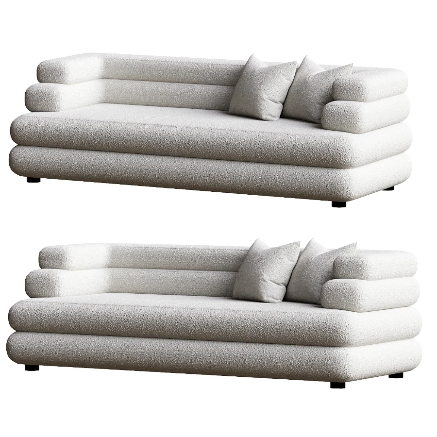 White Fabric Sofa Malaga Image 4