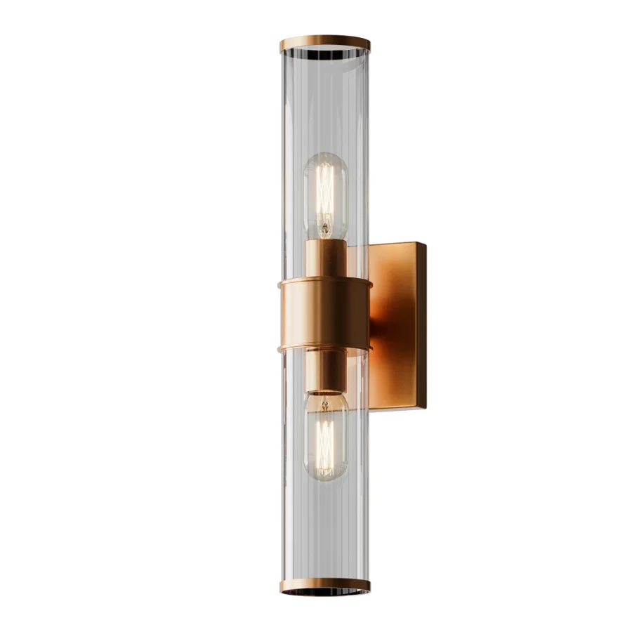 Simple Glass Cylinder Sconce And Daphne Vanity Light Image 4