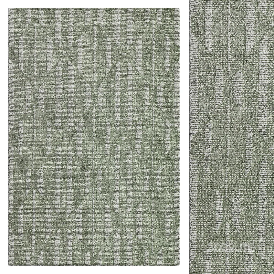 Hazen Hand Tufted Wool Geometric Area Rug in Green Image 1