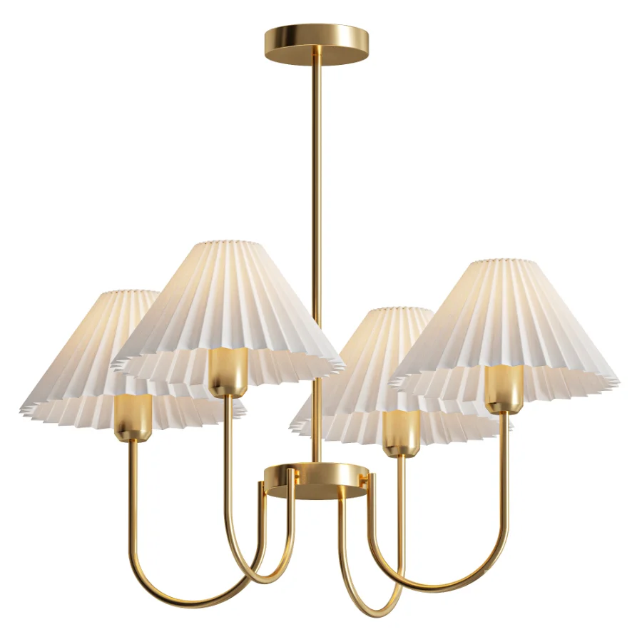 Lenore Pleated Chandelier 4 heads Image 1