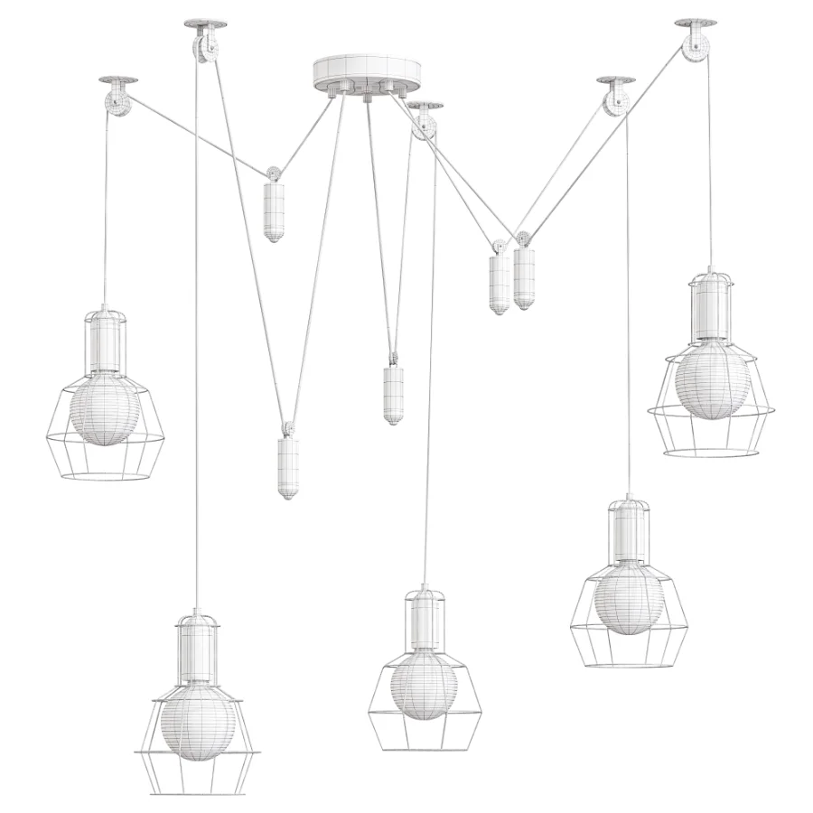 Bingham Caged Bulbs Industrial Pendant Light Image 4