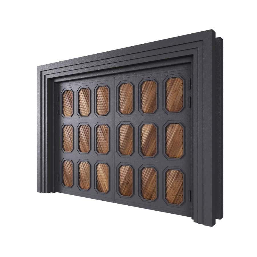 Iron gate with wooden details Image 4