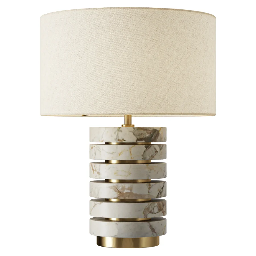 Visual Comfort Diski Alabaster Brass Table Lamp Image 1