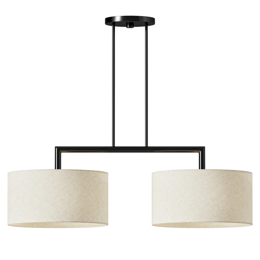 Monroe Brass Fabric Linear Chandelier Image 1